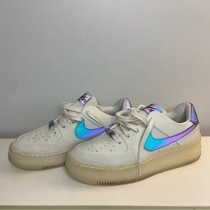 Nike Air Force 1 Sage Low LX Sneaker Holographic Size 8.5